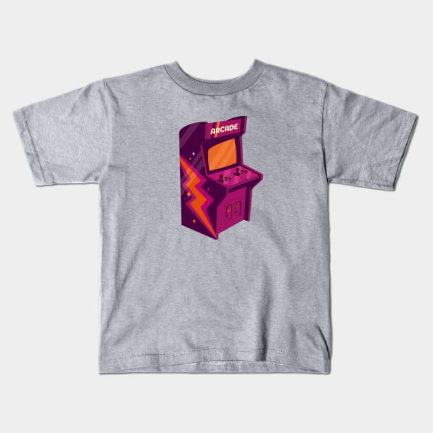 Cool Retro Arcade Machine with Funky 70s Graphics Kids T-Shirt by SLAG_Creative